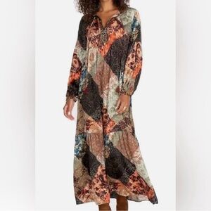 Johnny Was Mabel Boho Silk Maxi Dress